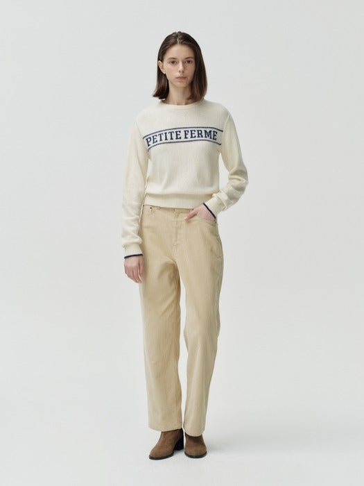 Wconcept_Depound alpaca blend lettering pullover - ivory