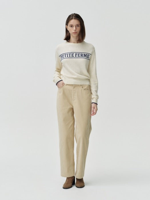 Wconcept_Depound alpaca blend lettering pullover - ivory