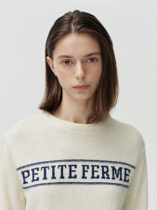 Wconcept_Depound alpaca blend lettering pullover - ivory