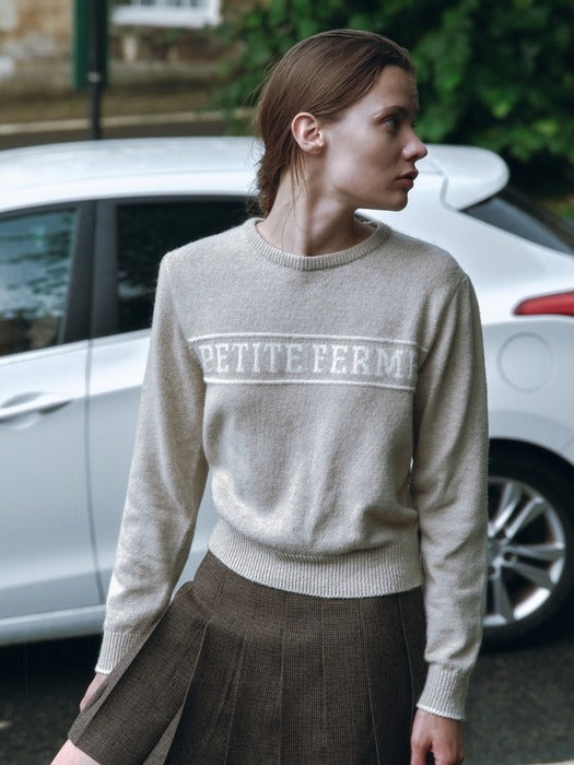 Wconcept_Depound alpaca blend lettering pullover - beige