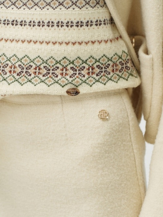 Wconcept_Depound wool boucle mini skirt - cream