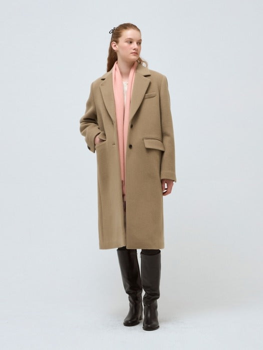 Wconcept_Depound cashmere wool single coat - beige