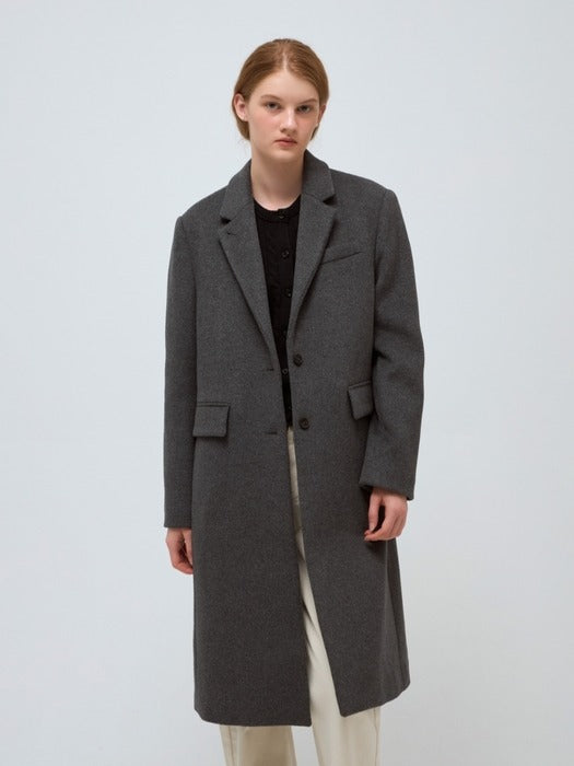 Wconcept_Depound cashmere wool single coat - dark gray
