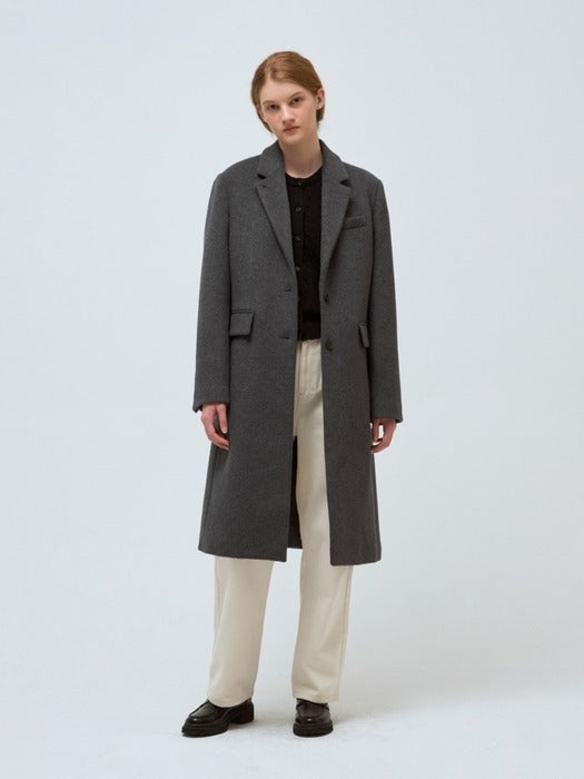 Wconcept_Depound cashmere wool single coat - dark gray