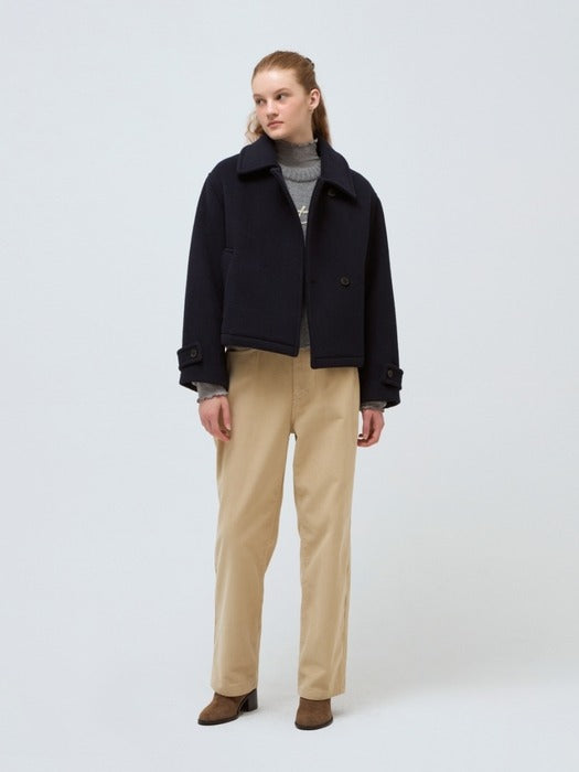 Wconcept_Depound wool short coat - navy