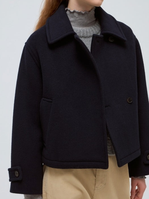 Wconcept_Depound wool short coat - navy