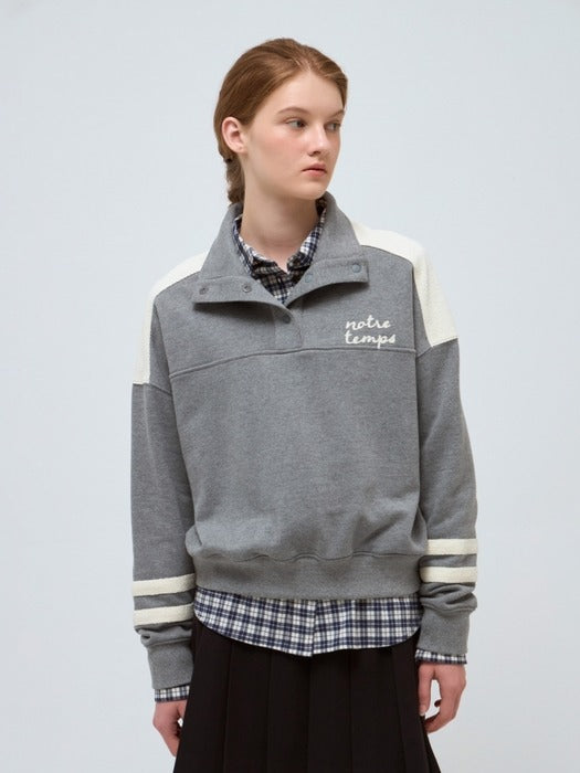 Wconcept_Depound color block sweatshirt - melange gray