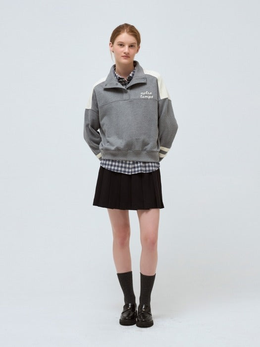 Wconcept_Depound color block sweatshirt - melange gray