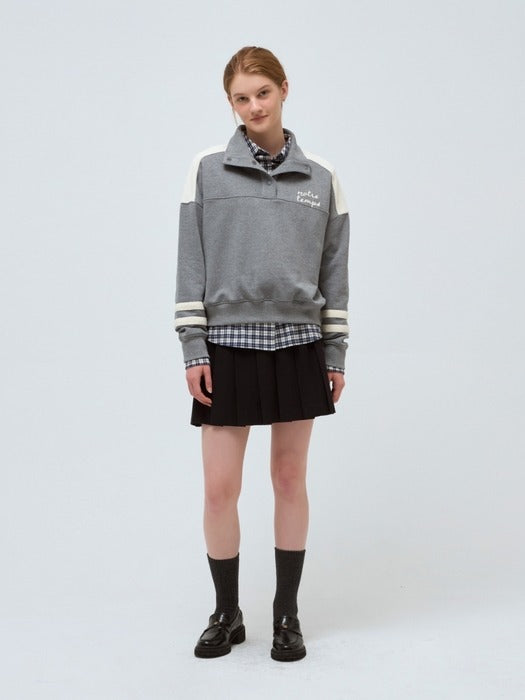 Wconcept_Depound color block sweatshirt - melange gray