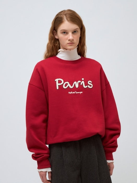 Wconcept_Depound boucle lettering sweatshirt - red