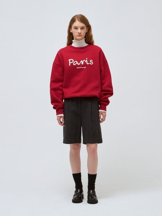 Wconcept_Depound boucle lettering sweatshirt - red