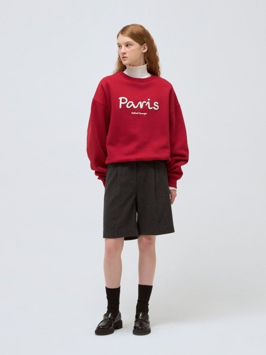 Wconcept_Depound boucle lettering sweatshirt - red
