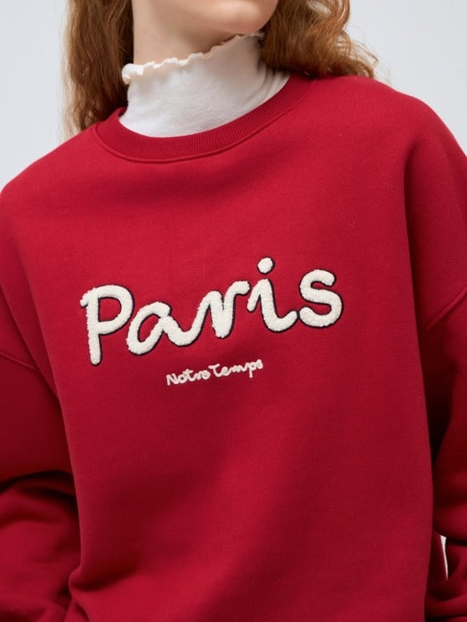 Wconcept_Depound boucle lettering sweatshirt - red