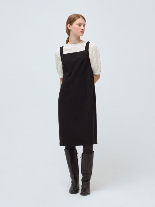 Wconcept_Depound layered sleeveless dress - black