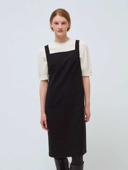 Wconcept_Depound layered sleeveless dress - black