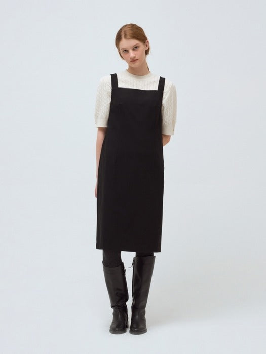 Wconcept_Depound layered sleeveless dress - black