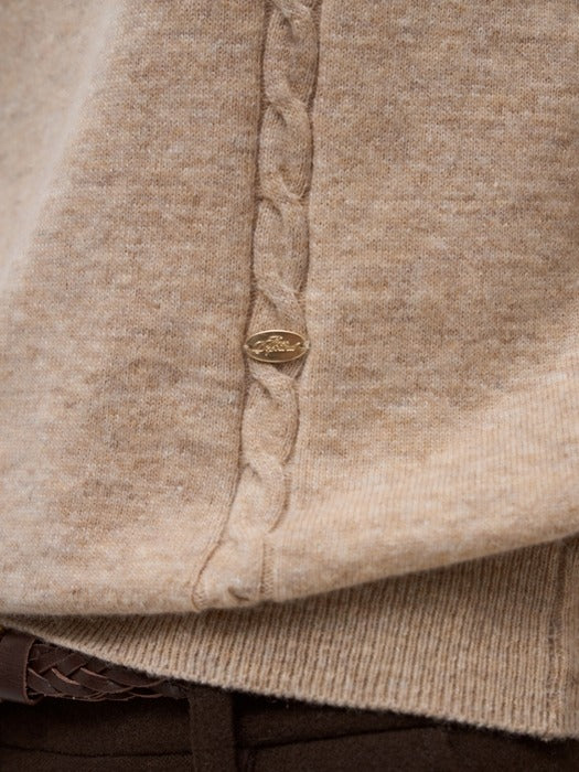 Wconcept_Depound cable turtleneck knit - oatmeal