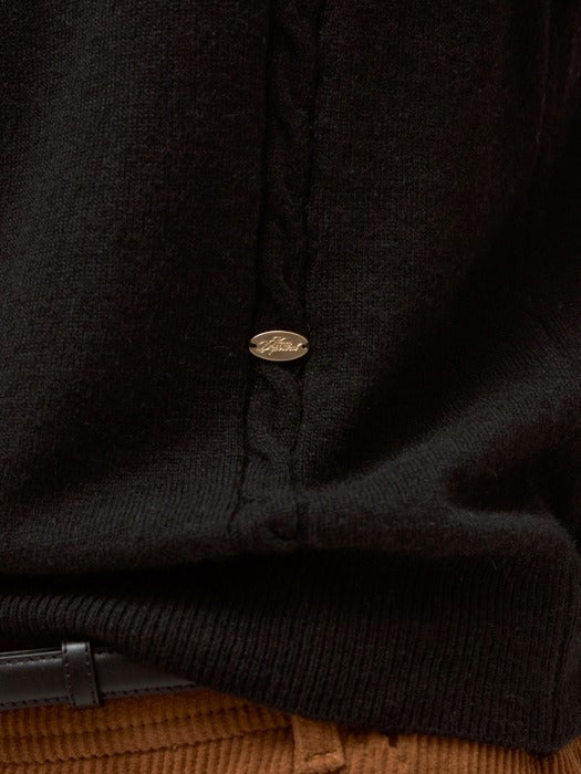 Wconcept_Depound cable turtleneck knit - black