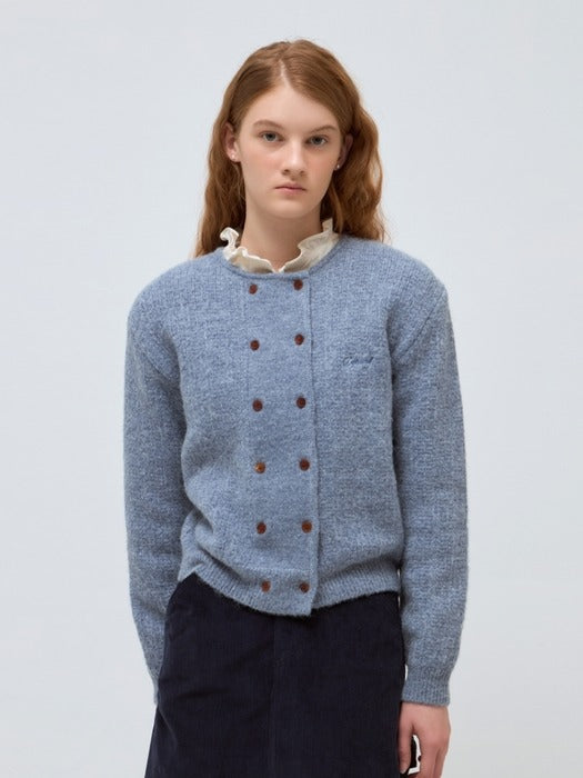 Depound double alpaca cardigan - light blue