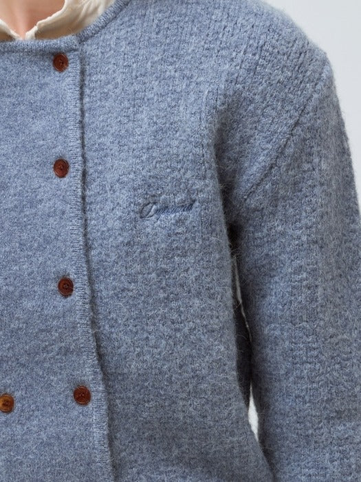 Depound double alpaca cardigan - light blue