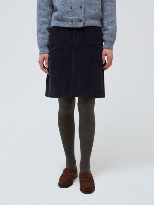 Wconcept_Depound corduroy midi skirt - navy