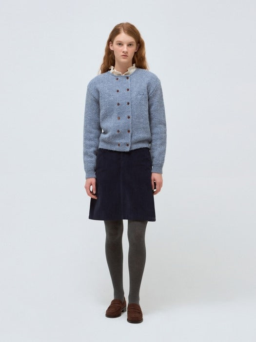 Wconcept_Depound corduroy midi skirt - navy