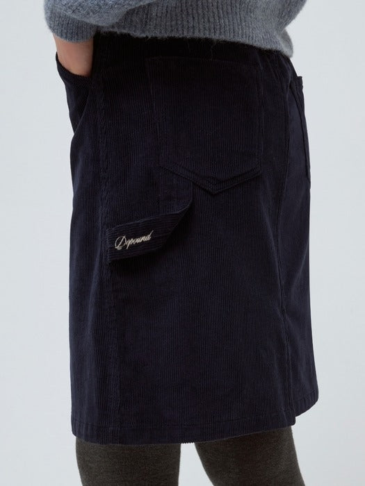 Wconcept_Depound corduroy midi skirt - navy