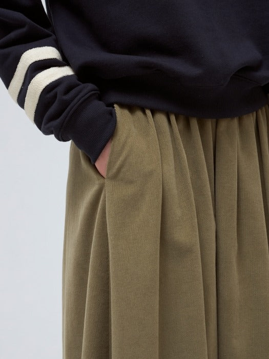 Wconcept_Depound corduroy shirring skirt - khaki