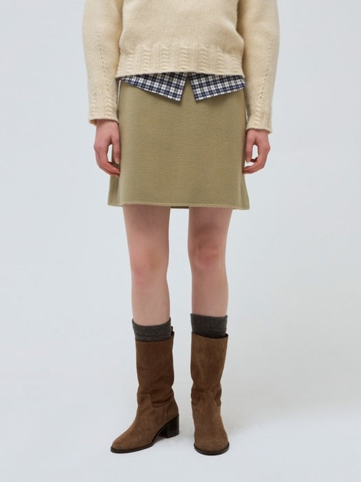 Wconcept_Depound handmade wool mini skirt - mint