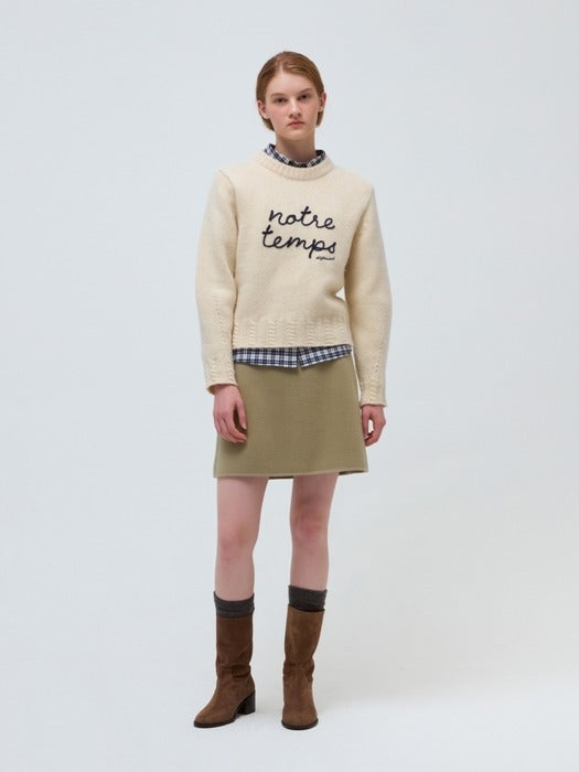 Wconcept_Depound handmade wool mini skirt - mint