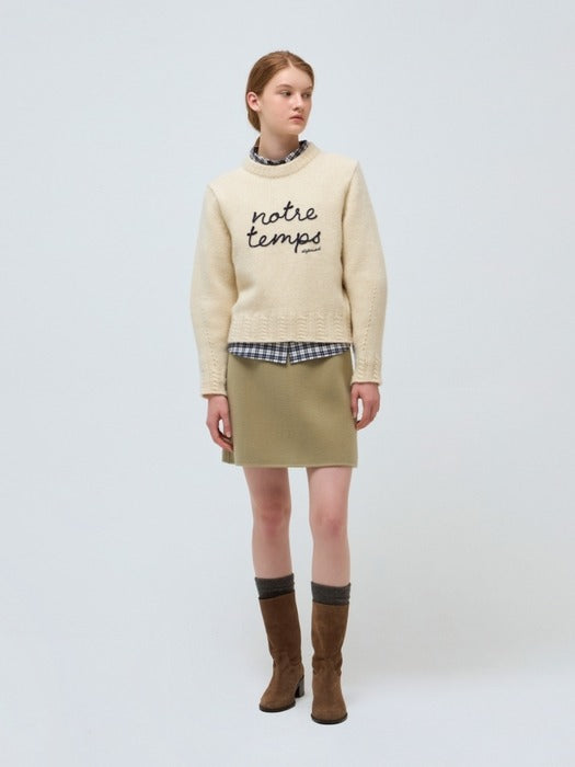 Wconcept_Depound handmade wool mini skirt - mint