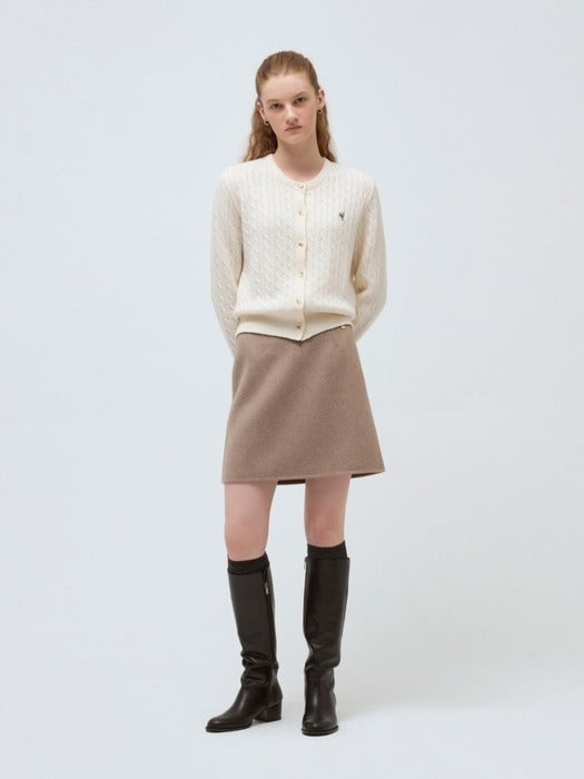Wconcept_Depound handmade wool mini skirt - oatmeal