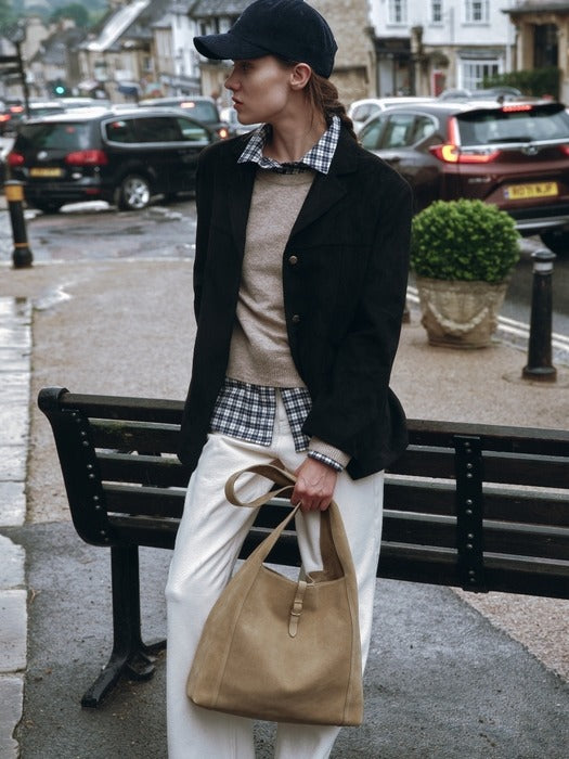 Wconcept_Depound suede buckle bag (shoulder) - beige
