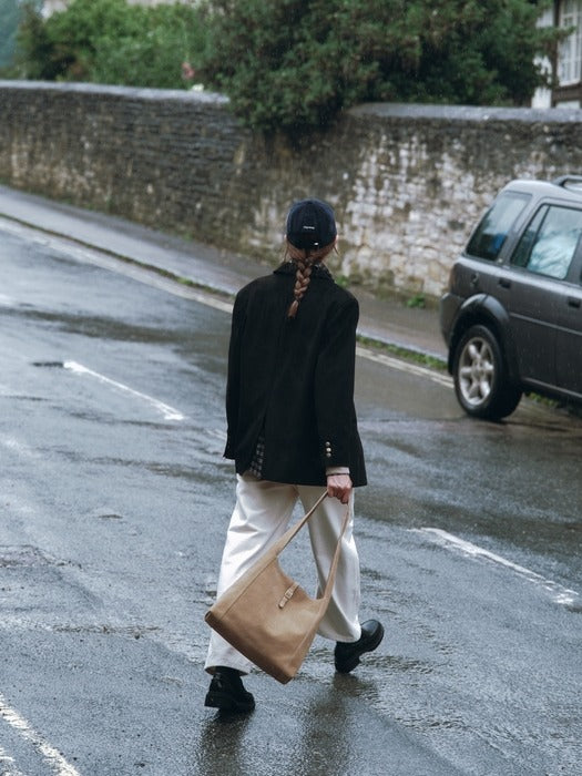 Wconcept_Depound suede buckle bag (shoulder) - beige
