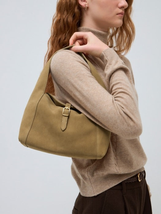 Wconcept_Depound suede buckle bag (mini) - beige