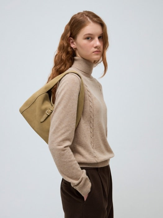 Wconcept_Depound suede buckle bag (mini) - beige