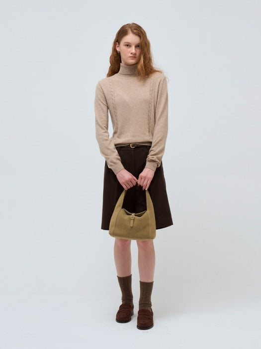 Wconcept_Depound suede buckle bag (mini) - beige