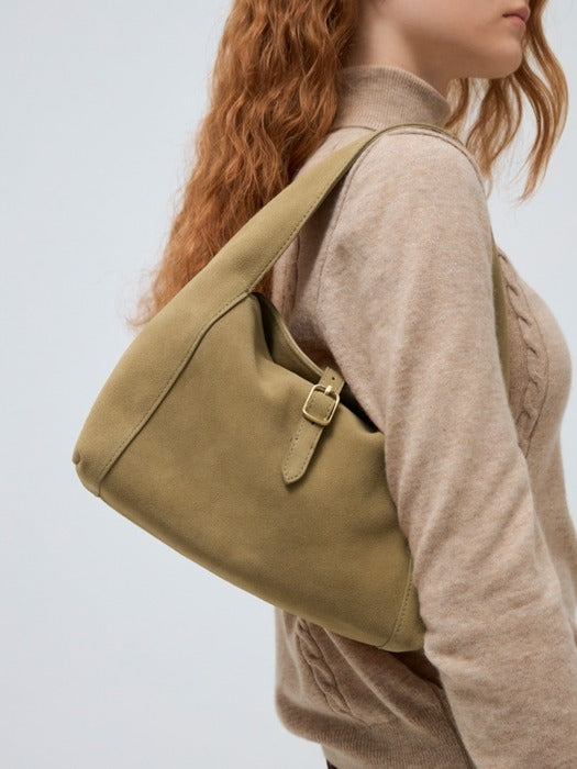 Wconcept_Depound suede buckle bag (mini) - beige
