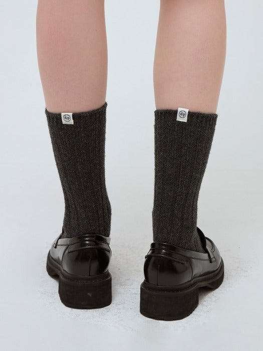Wconcept_Depound cashmere blend ribbed socks - charcoal