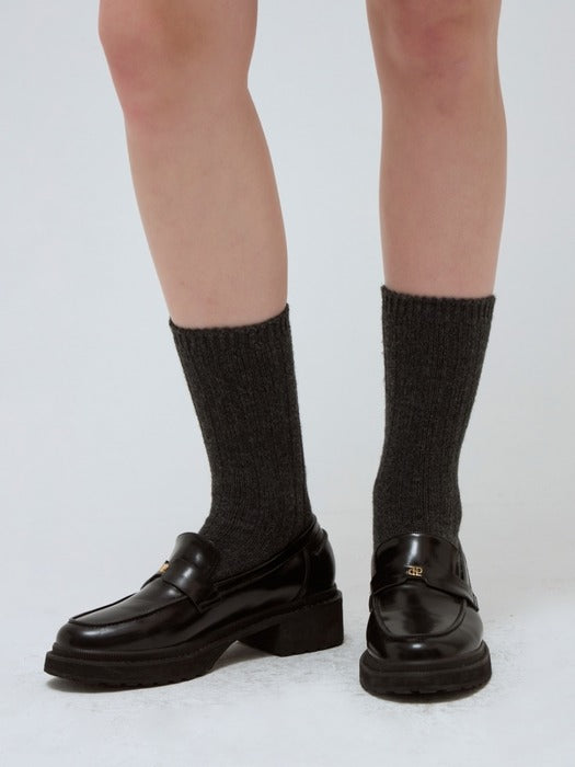 Wconcept_Depound cashmere blend ribbed socks - charcoal