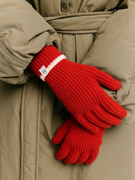Wconcept_Depound line knit gloves - red