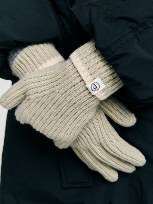 Depound line knit gloves - smoke green