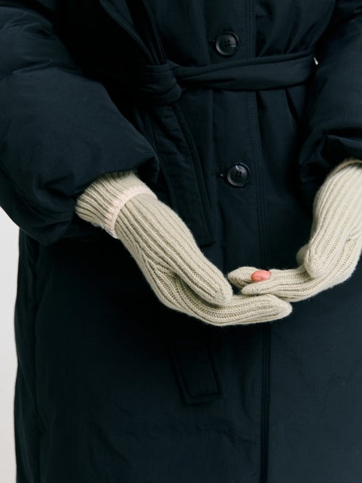 Depound line knit gloves - smoke green