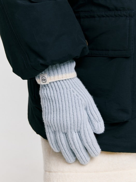 Depound line knit gloves - skyblue