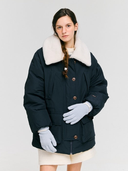 Depound line knit gloves - skyblue