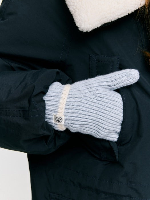 Depound line knit gloves - skyblue