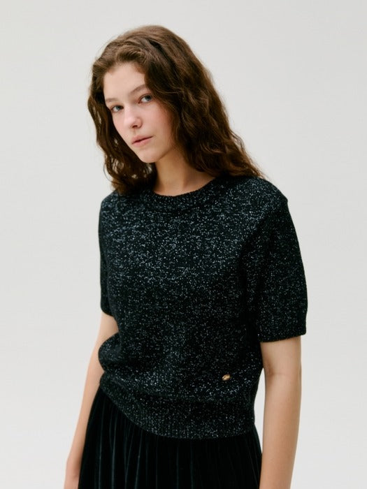 Wconcept_Depound glitter knit pullover - black