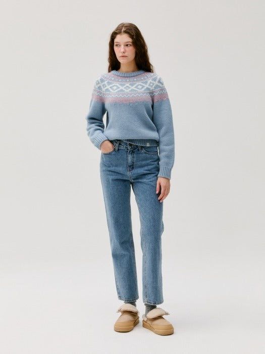Wconcept_Depound fair isle pullover - skyblue