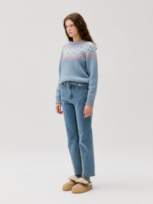 Wconcept_Depound fair isle pullover - skyblue