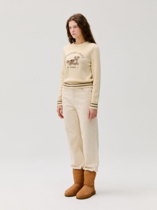 Wconcept_Depound puppy graphic pullover - butter